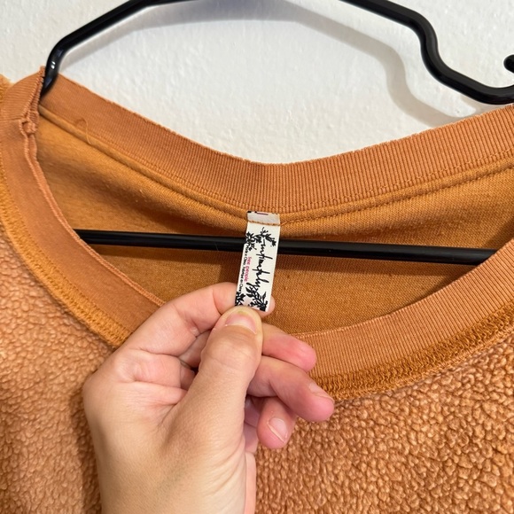 Free People Intimately Free Pullover Fleece Kelly Crew Neck Brown Orange S - Picture 4 of 8